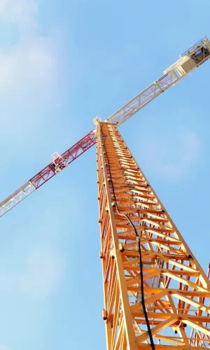 Crane and scaffold structure installed by Santa Rosa Scaffolding Rental experts.